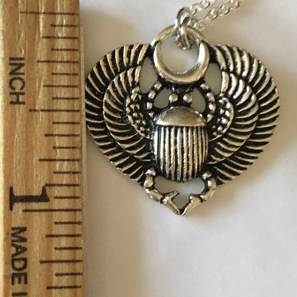 "Book of the Dead" Handmade Dainty 2-Layer Egyptian Necklace, Anubis, Scarab - Picture 13 of 15